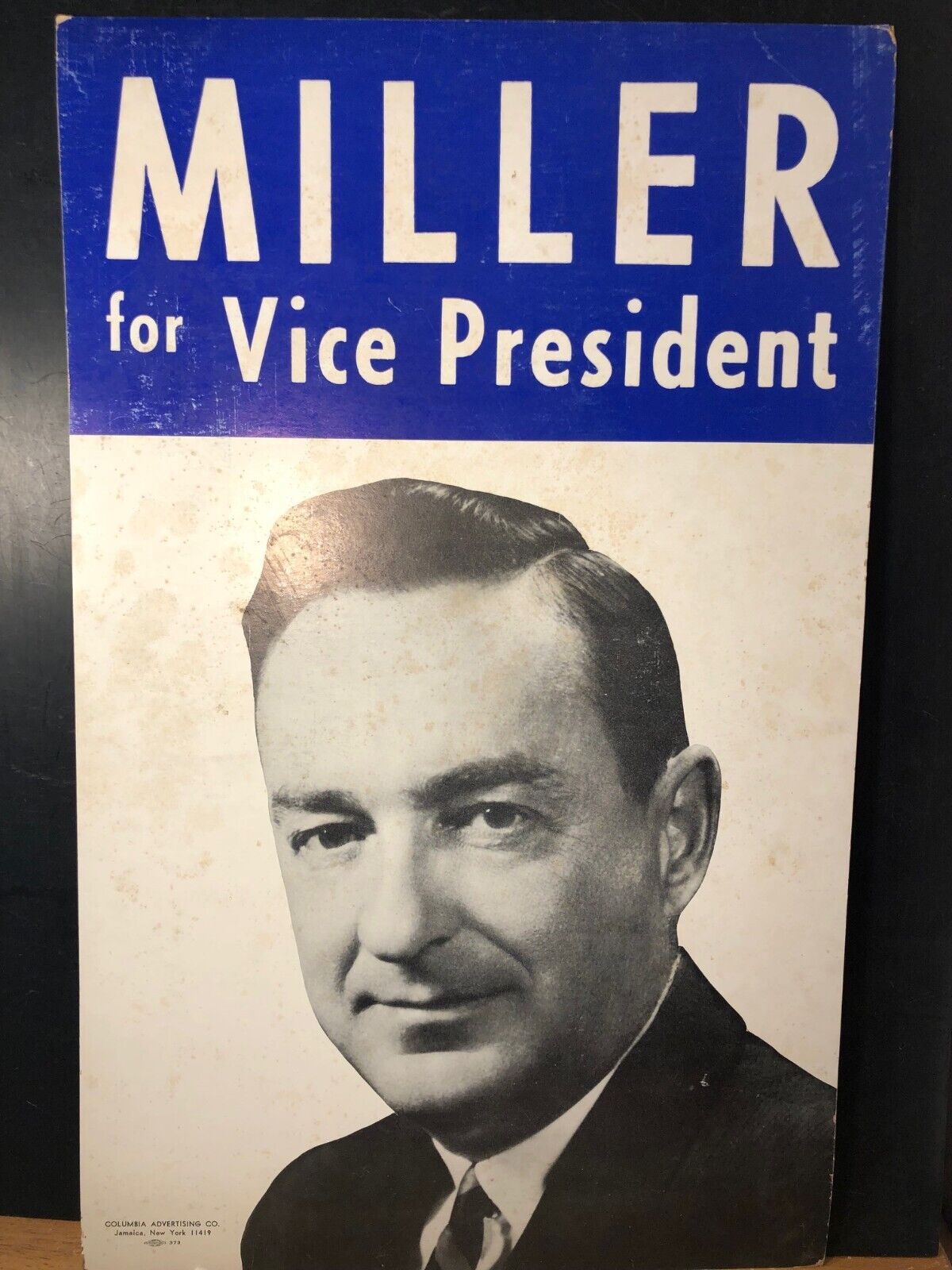 Vintage Miller For Vice President Political Campaign Poster 1964 Republican