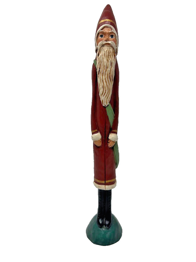 Vintage Jim Shore 1990 Tall Skinny Santa Claus Figurine Folk Art