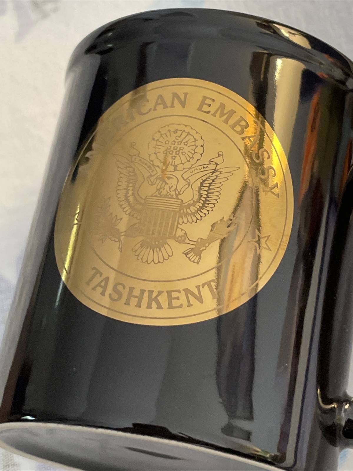 Black With Gold American Embassy Tashkent Mug Black With Gold American Embassy Tashkent Mug