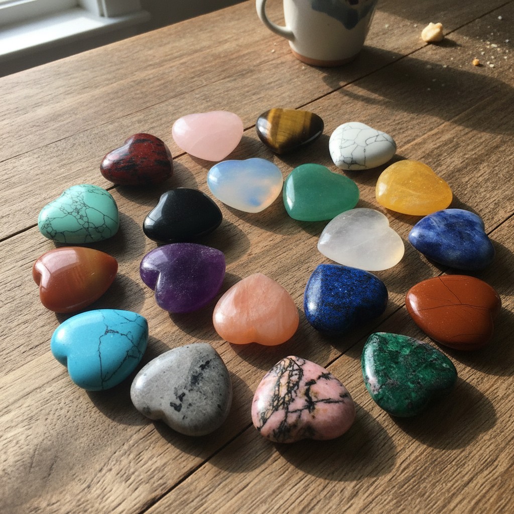 20pcs Natural Crystal Heart Love Shaped Healing Stones Polished Rocks Cute Mi... 20pcs Natural Crystal Heart Love Shaped Healing Stones Polished Rocks Cute Mi...
