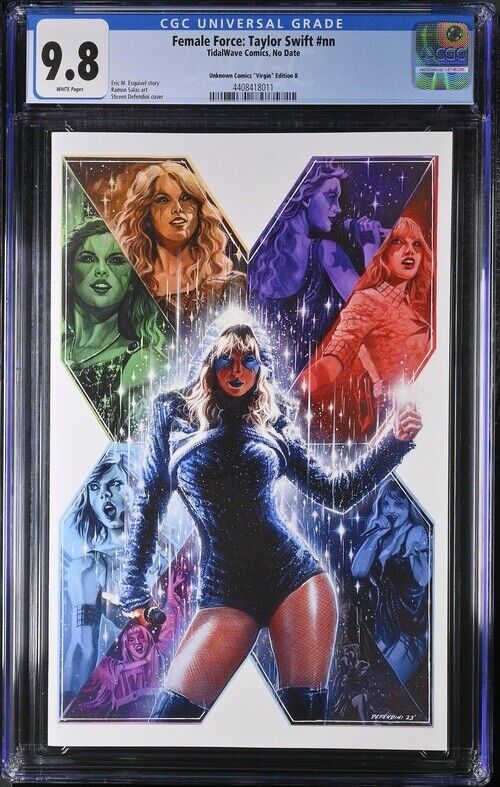 CGC 9.8 FEMALE FORCE TAYLOR SWIFT UNKNOWN COMICS EXCLUSIVE VIRGIN VARIANT