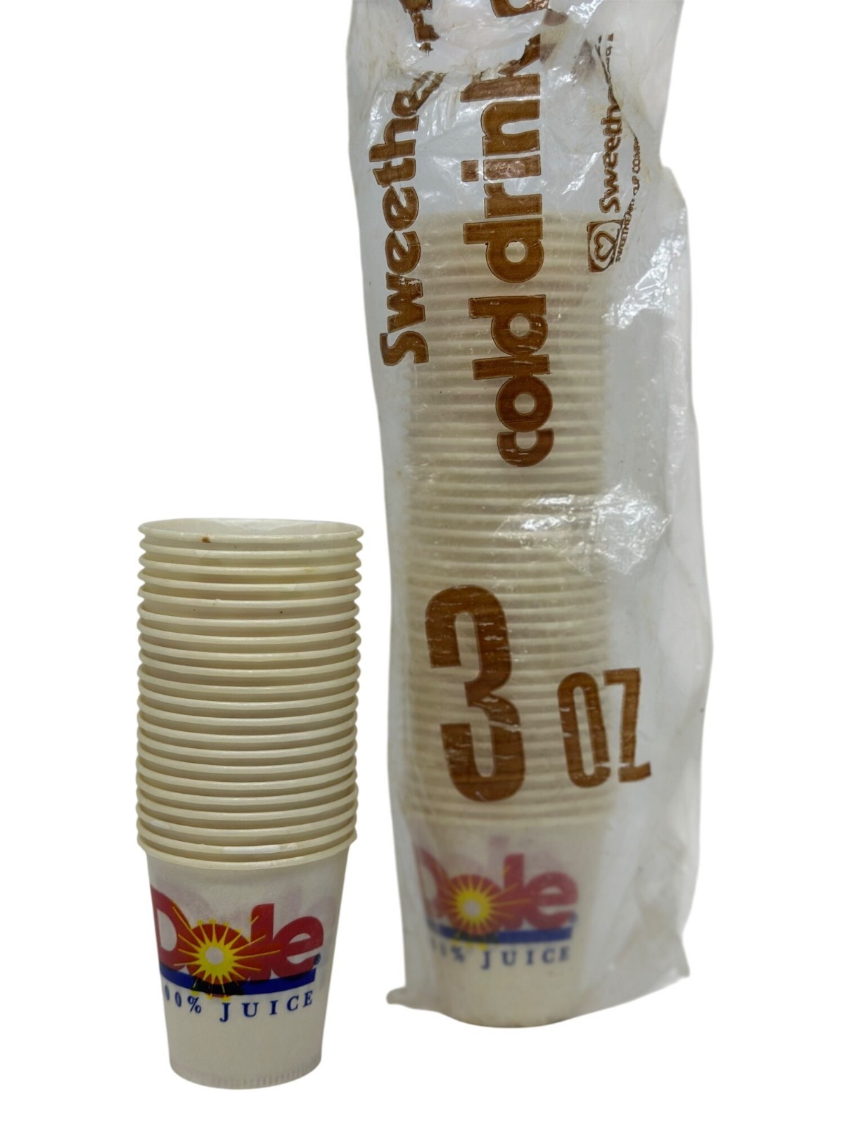 VTG Dole Juice 3oz Sweetheart Plastic Cups Retro Cold Drink Design Advertising VTG Dole Juice 3oz Sweetheart Plastic Cups Retro Cold Drink Design Advertising