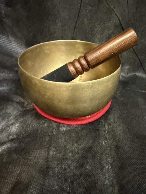 Rare Antique Deep sound Healing Yoga handmade Singing Bowl 6" ID#E13