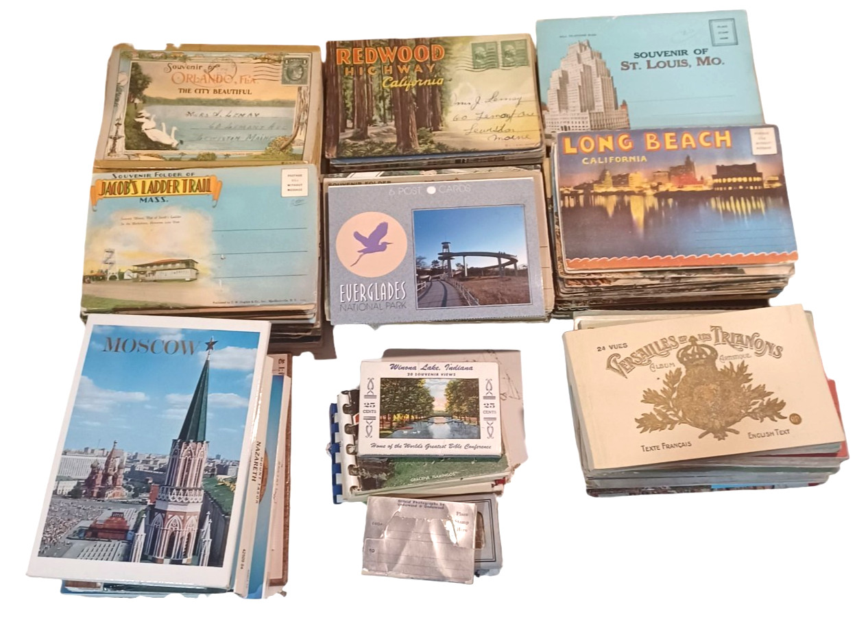 Huge Lot Souvenir Postcard Folders 130+ Pieces Huge Lot Souvenir Postcard Folders 130+ Pieces