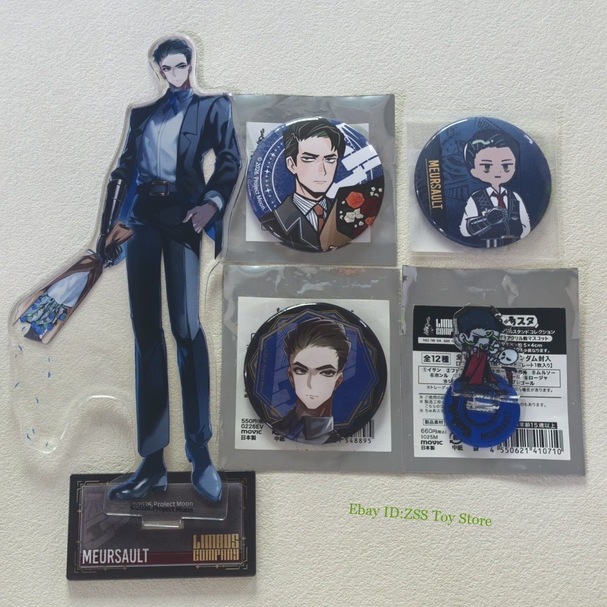 5Pcs Limbus Company Meursault Acrylic Stand Figure Model & Badge Set 5Pcs Limbus Company Meursault Acrylic Stand Figure Model & Badge Set