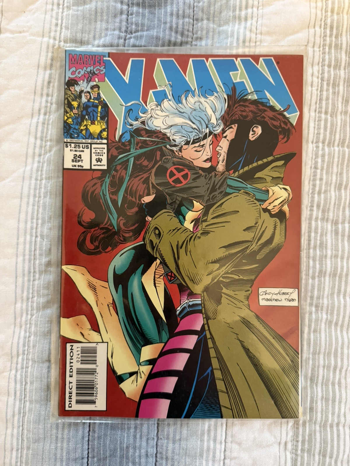 Marvel Comics Xmen #24 1993 Rogue Gambit Direct Edition Marvel Comics Xmen #24 1993 Rogue Gambit Direct Edition