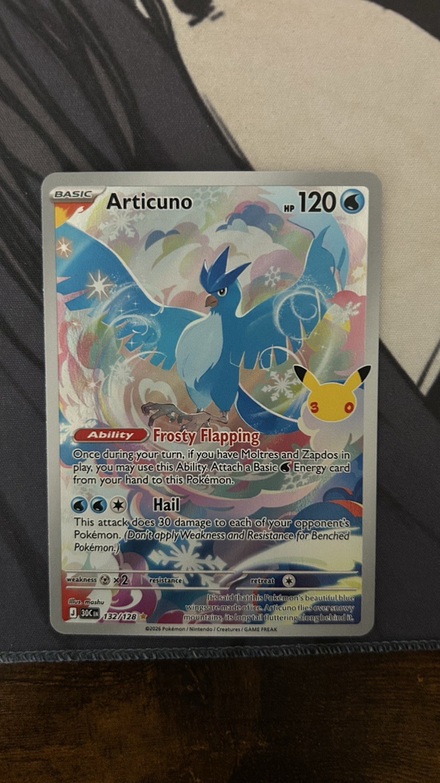 Pokémon TCG Articuno 132/128 30th Anniversary