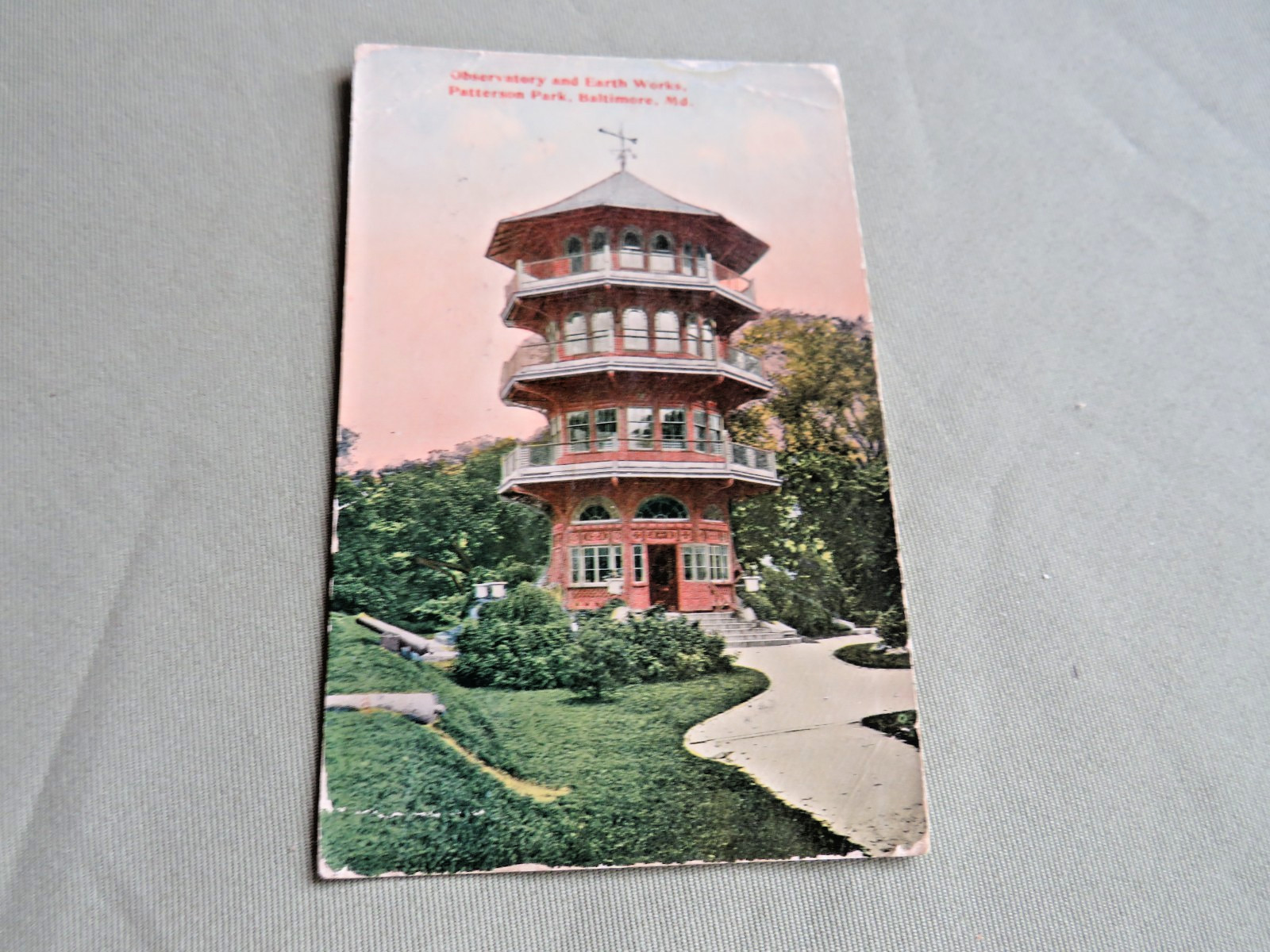 ANTIQUE VINTAGE 1914 RPPC OBSERVATORY EARTH WORKS PATTERSON PARK BALTIMORE MD ANTIQUE VINTAGE 1914 RPPC OBSERVATORY EARTH WORKS PATTERSON PARK BALTIMORE MD