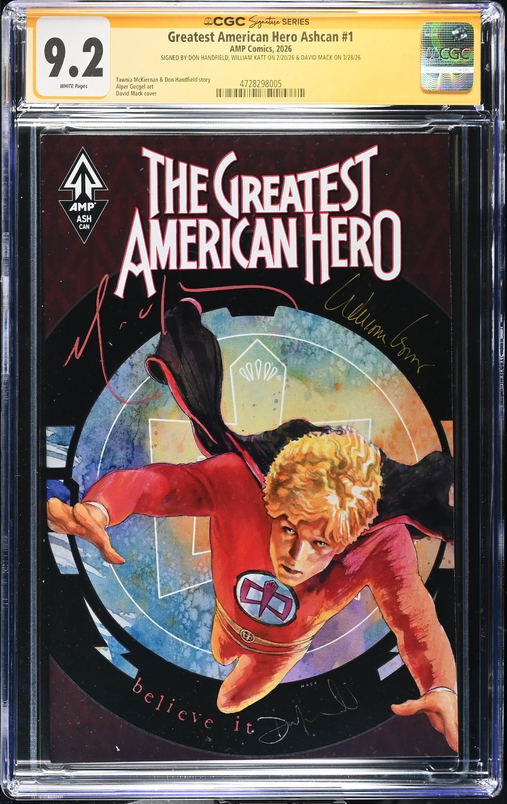 SS CGC GREATEST AMERICAN HERO ASHCAN 1 WILLIAM KATT SIGNED COMICS PRO VARIANT SS CGC GREATEST AMERICAN HERO ASHCAN 1 WILLIAM KATT SIGNED COMICS PRO VARIANT