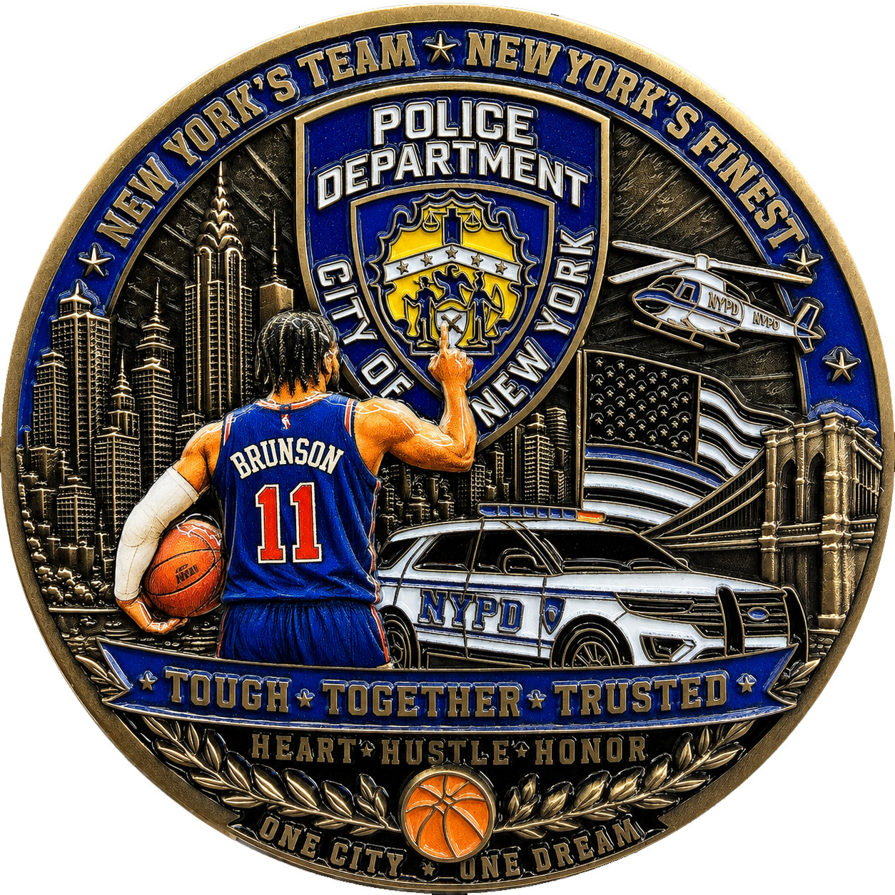 DD-002 Jalen Brunson MVP Challenge Coin for Knicks Fans and for NYPD 2026 DD-002 Jalen Brunson MVP Challenge Coin for Knicks Fans and for NYPD 2026