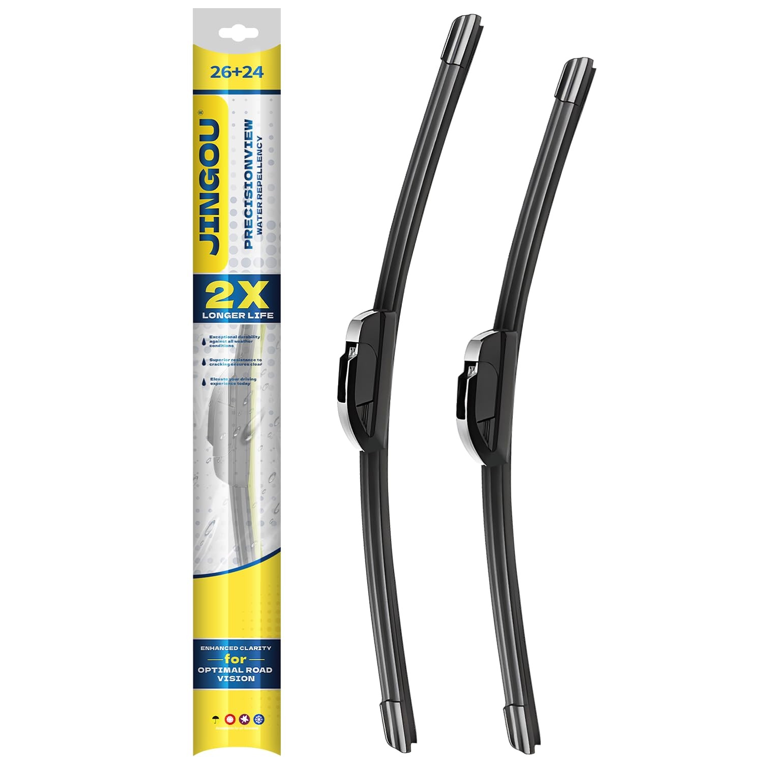 JINGOU 26''+24'' Front Windshield Wiper Blades Compatible with 2016-2022 Honda P
