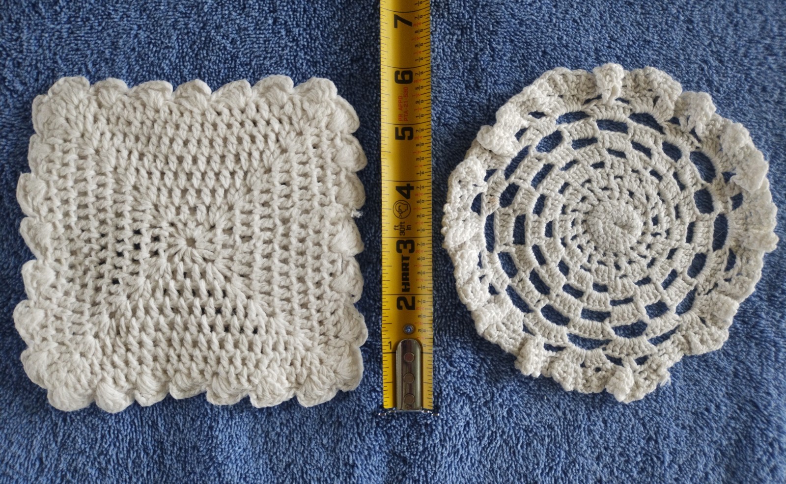Two Small White Crochet Doilies 6 In Each Two Small White Crochet Doilies 6 In Each