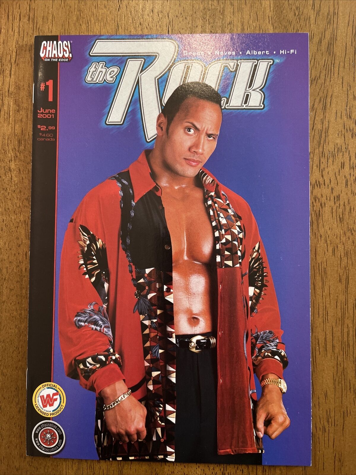 THE ROCK #1 (2001) DWAYNE JOHNSON PHOTO COVER WWF WWE WRESTLING CHAOS COMICS