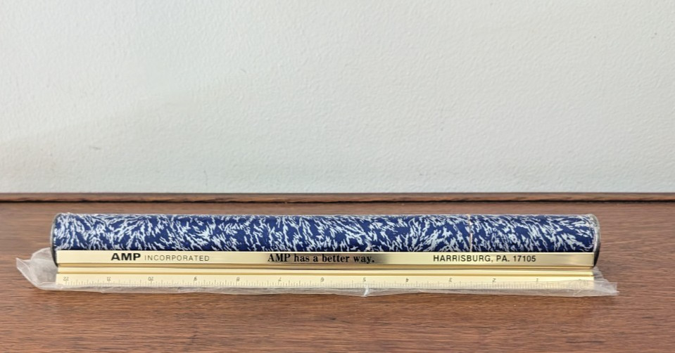 AMP Incorporated Collectible 12" Metal Ruler Harrisburg, PA Mfg. NEW RARE AMP Incorporated Collectible 12" Metal Ruler Harrisburg, PA Mfg. NEW RARE