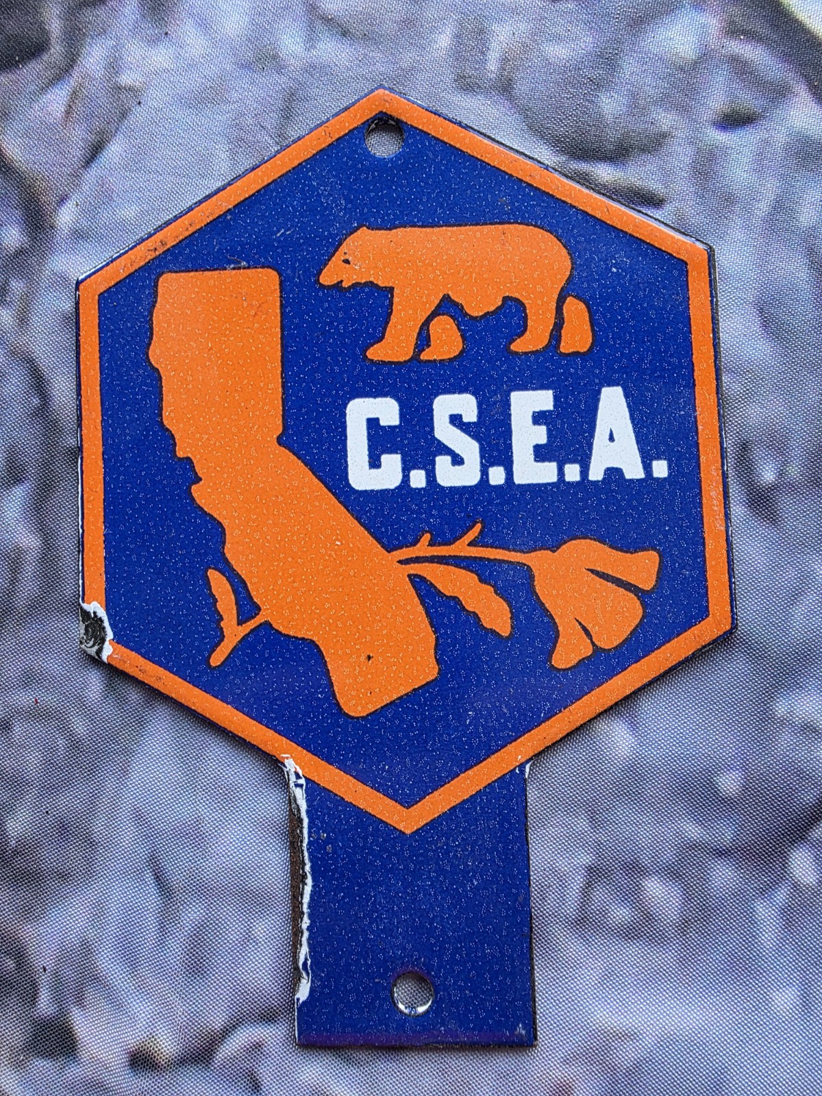 VINTAGE C S E A LICENSE PLATE TOPPER 6"×4" VINTAGE C S E A LICENSE PLATE TOPPER 6"×4"