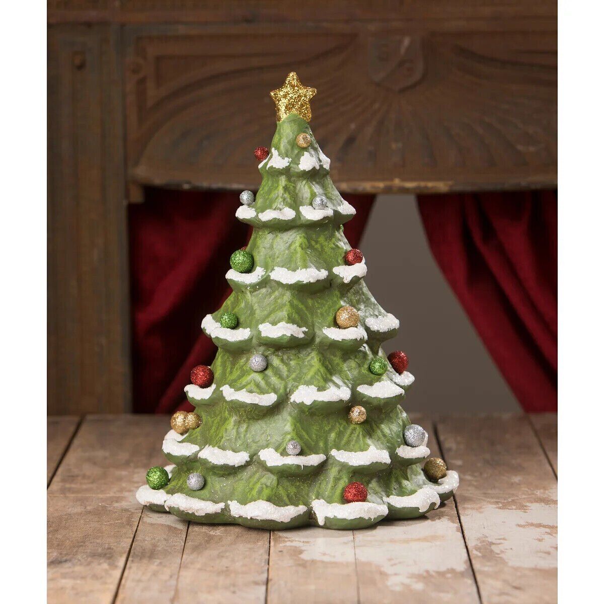 Bethany Lowe Oh Christmas Tree Paper Mache Figurine 13\