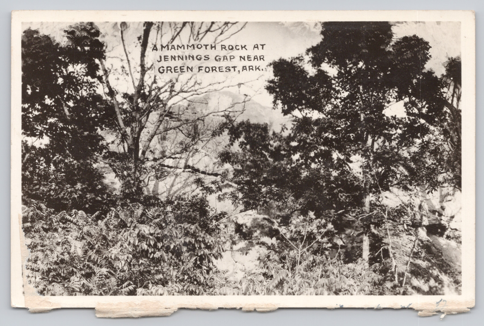 c1910 Mammoth Rock Jennings Gap, Near Green Forest & Berryville AR, RPPC Photo c1910 Mammoth Rock Jennings Gap, Near Green Forest & Berryville AR, RPPC Photo