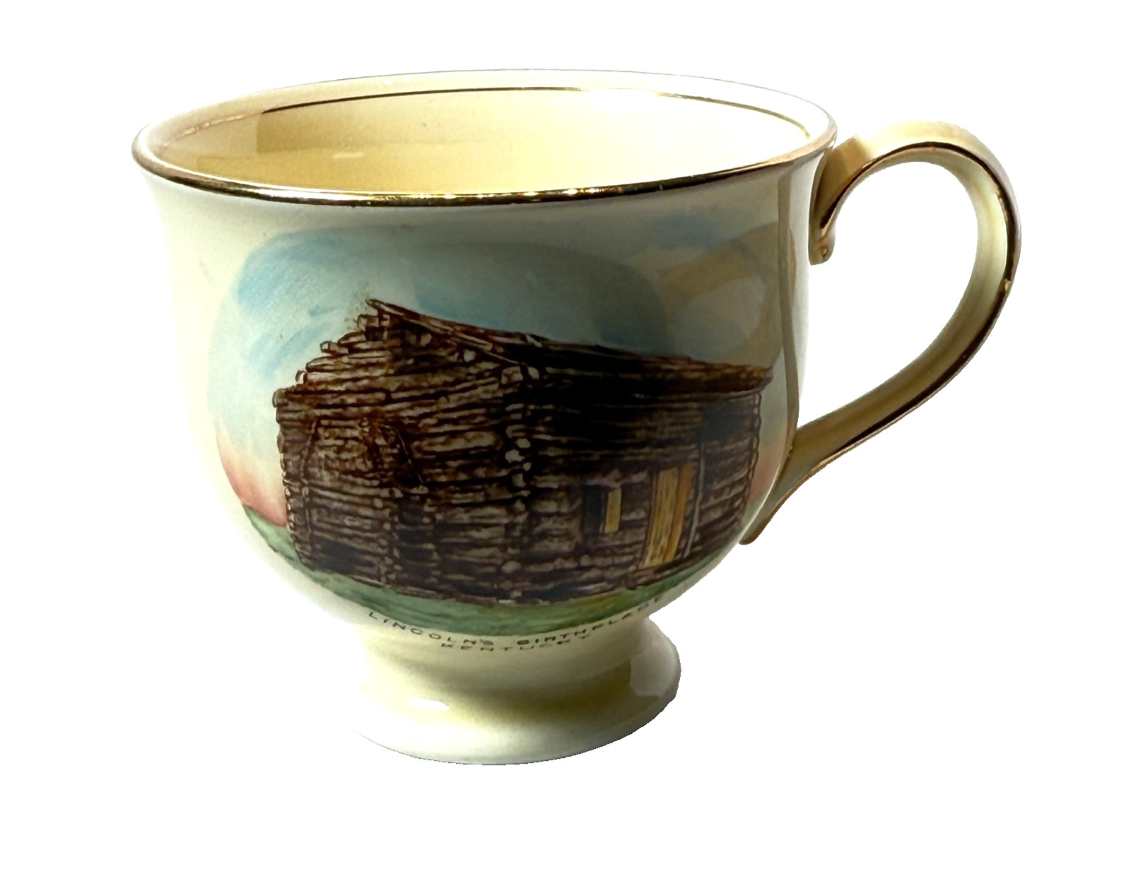 LINCOLNS BIRTHPLACE - KENTUCKY KY Souvenir ANTIQUE STAFFORDSHIRE WINTON MUG CUP LINCOLNS BIRTHPLACE - KENTUCKY KY Souvenir ANTIQUE STAFFORDSHIRE WINTON MUG CUP