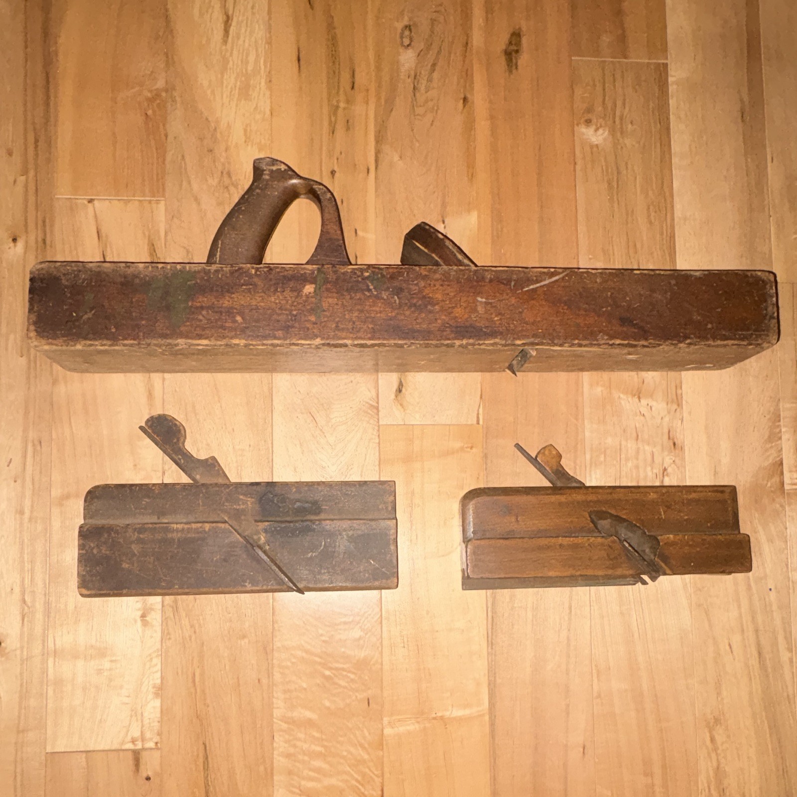 Lot of 3 Antique Original Wooden Molding Planes Woodworking Hand Planes Lot of 3 Antique Original Wooden Molding Planes Woodworking Hand Planes