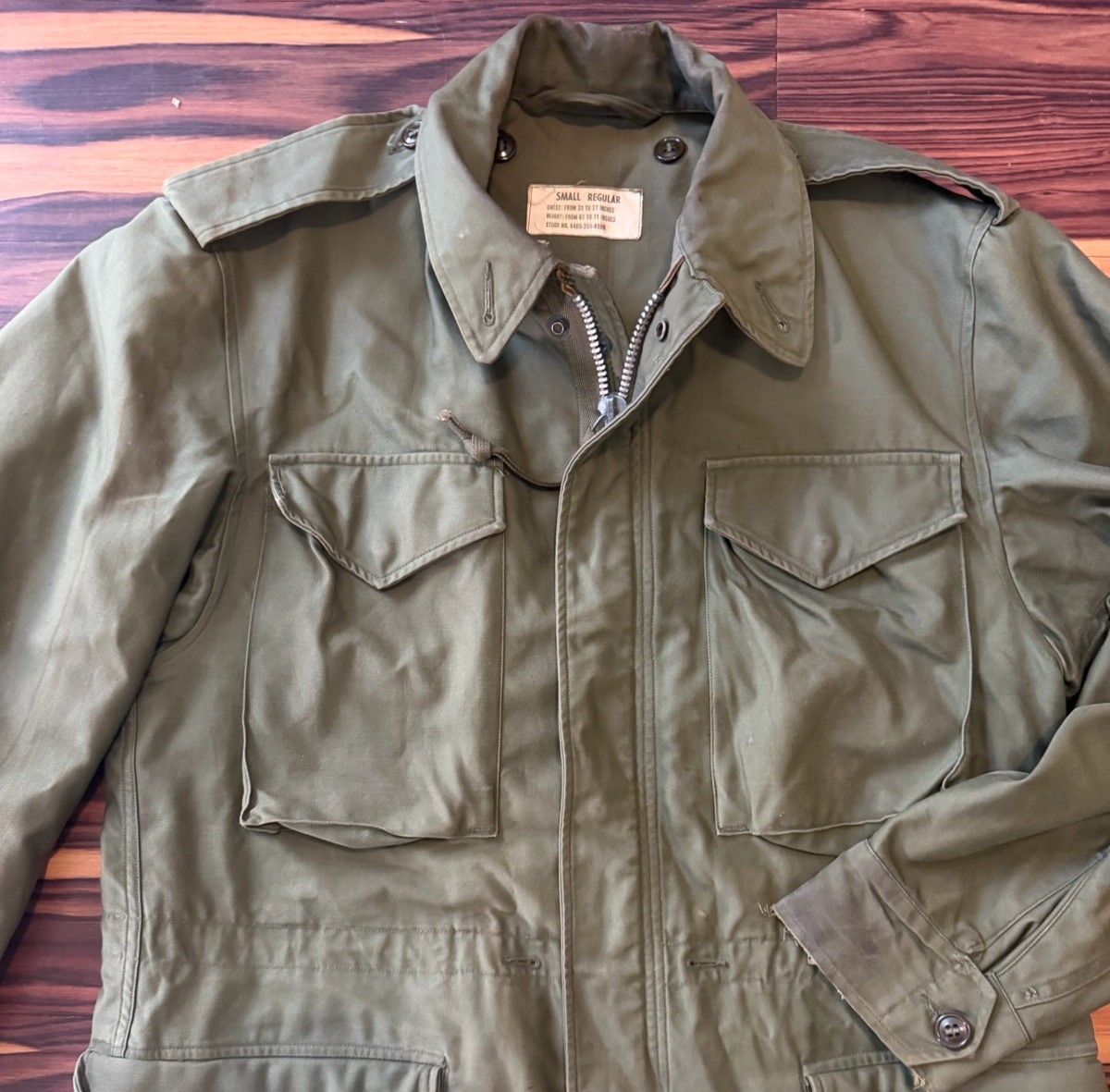 M-1951 Vintage 1955 US Army Vietnam Era Field Jacket Reg Small S 107 Olive Drab M-1951 Vintage 1955 US Army Vietnam Era Field Jacket Reg Small S 107 Olive Drab