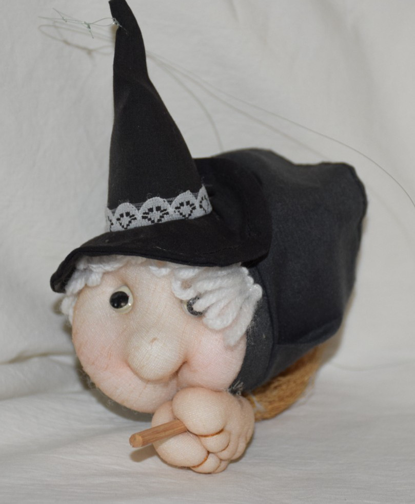 Vtg Stocking Face Witch On Broom Bare Bottom Halloween 1980s Vtg Stocking Face Witch On Broom Bare Bottom Halloween 1980s