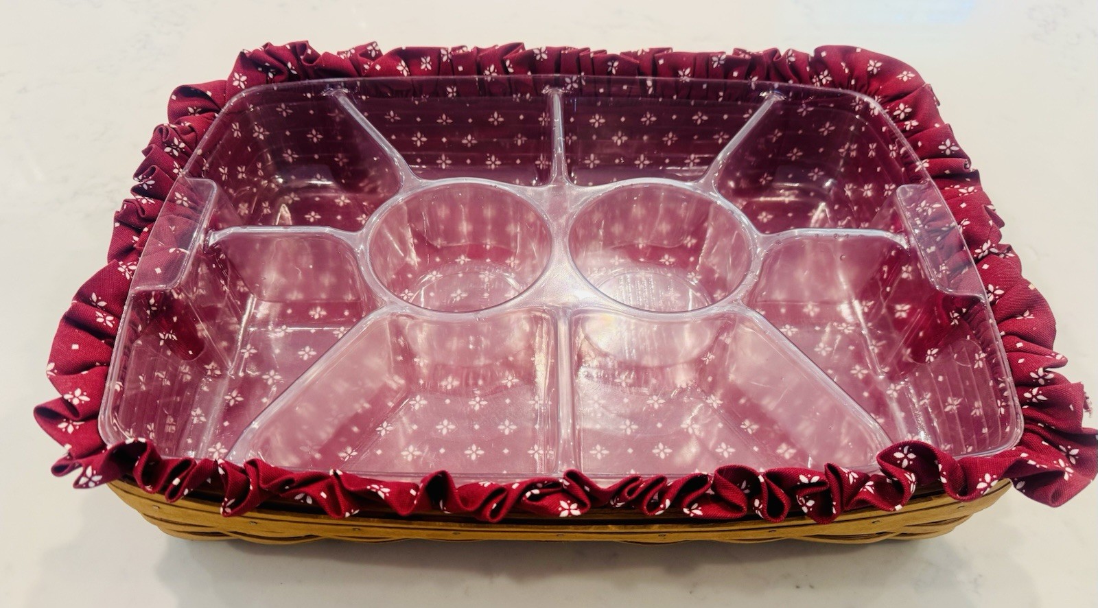 VTG Longaberger Hostess Large Serving Tray Basket 2 Protectors & Liner 1997