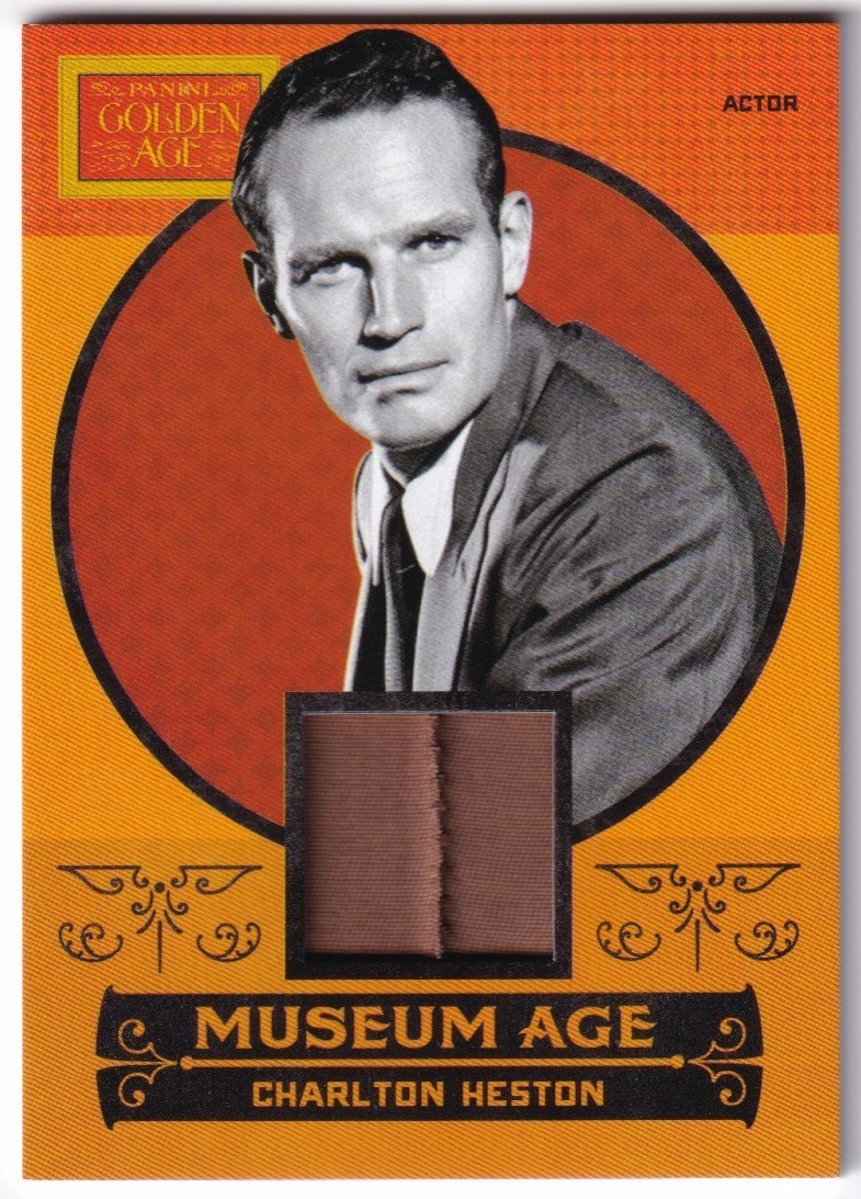 2014 Panini Golden Age Charlton Heston Museum Age Material Memorabilia Relic #11 2014 Panini Golden Age Charlton Heston Museum Age Material Memorabilia Relic #11