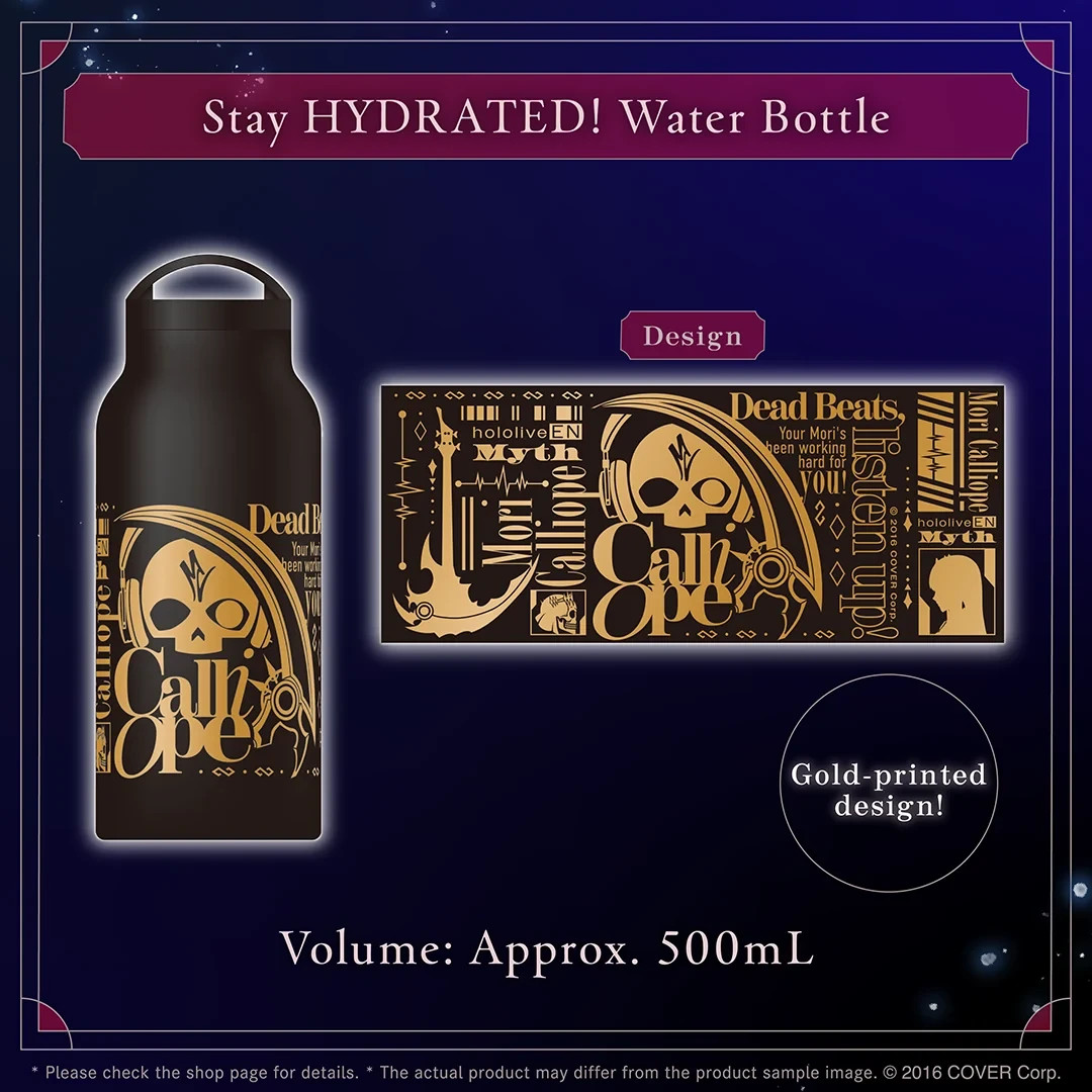 Hololive Mori Calliope Birthday Celebration 2025 Stay HYDRATED Water Bottle Hololive Mori Calliope Birthday Celebration 2025 Stay HYDRATED Water Bottle