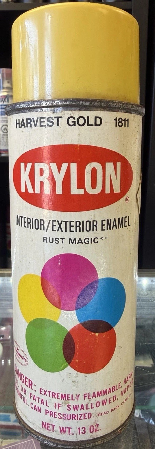 Krylon Harvest Gold #1811 Vintage spray Paint Rare FULL Borden 1970’s