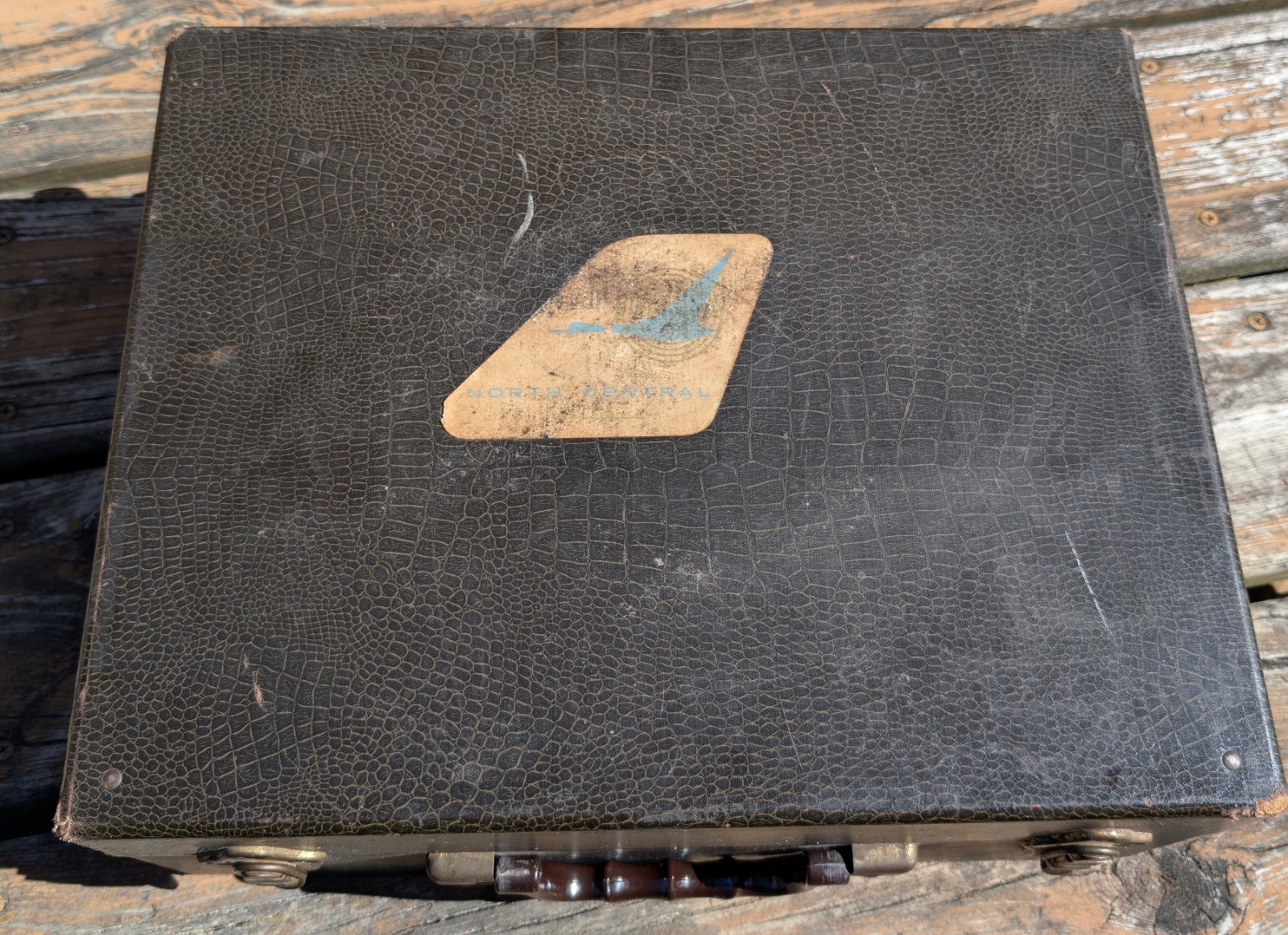 Vintage North Central Airlines Briefcase Small Suitcase Faux Alligator Case Vintage North Central Airlines Briefcase Small Suitcase Faux Alligator Case