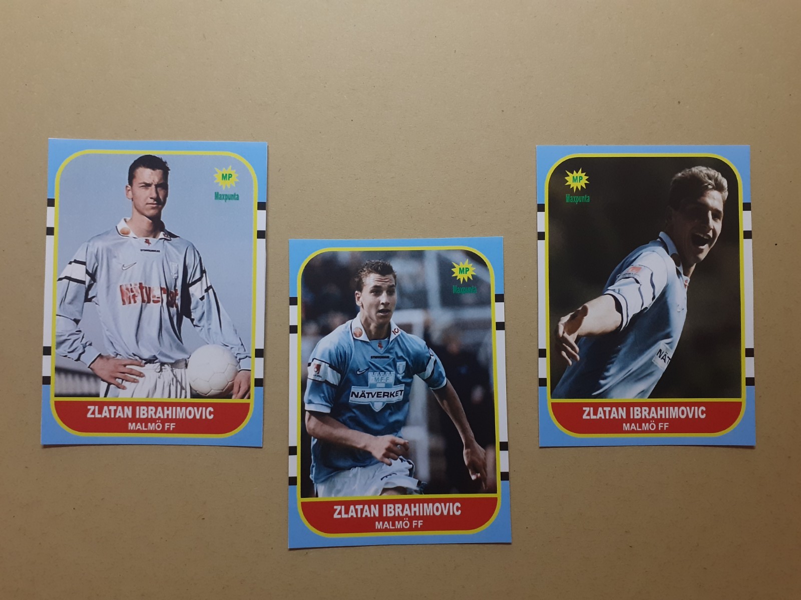 3 TRADING CARDS ZLATAN IBRAHIMOVIC " ROOKIE " MALMO 1999/2001 MP Maxpunta Cards 3 TRADING CARDS ZLATAN IBRAHIMOVIC " ROOKIE " MALMO 1999/2001 MP Maxpunta Cards
