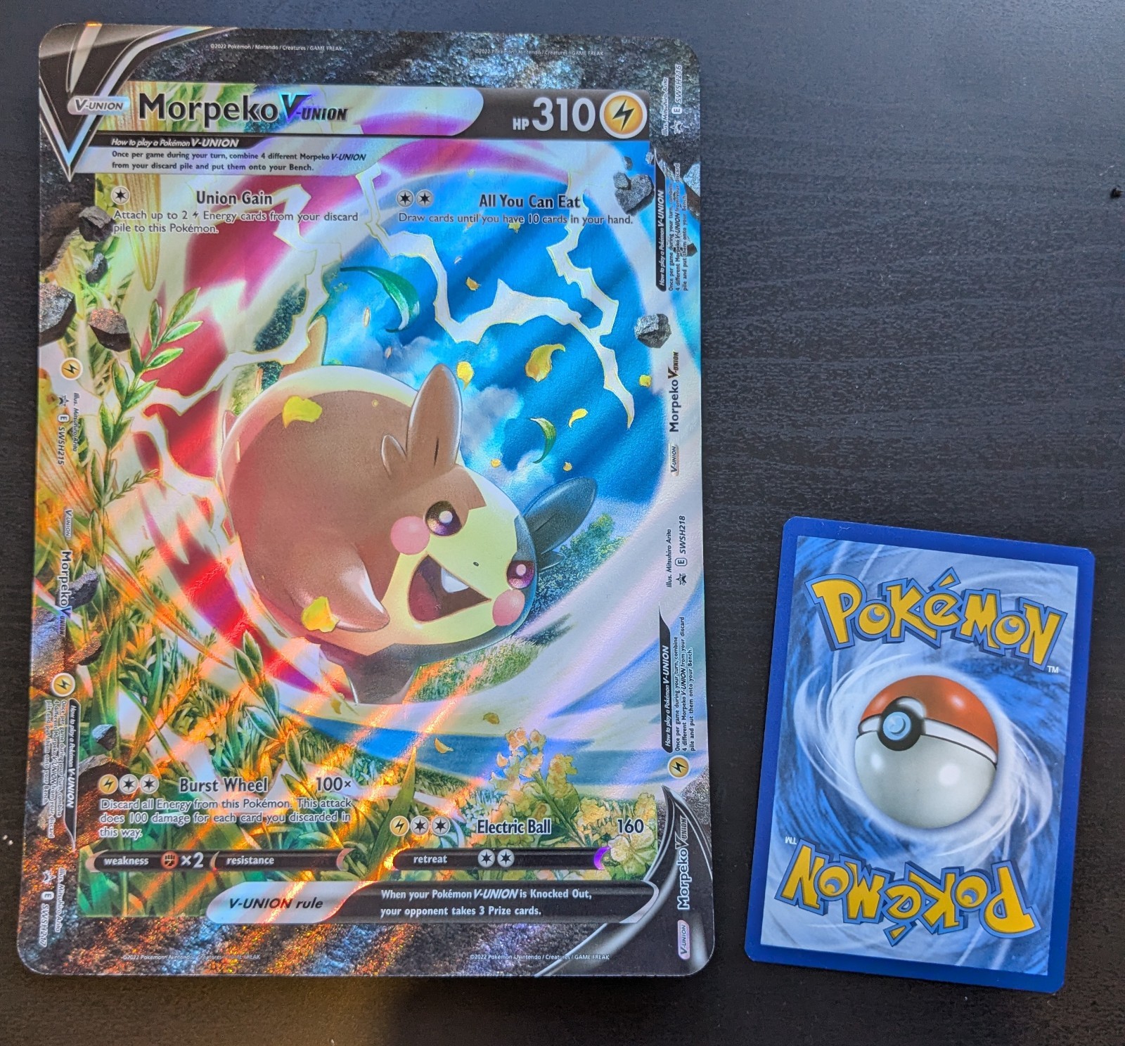 Pokémon TCG Card Morpeko V Union SWSH215 216 217 218 Jumbo Black Star Promo Card Pokémon TCG Card Morpeko V Union SWSH215 216 217 218 Jumbo Black Star Promo Card