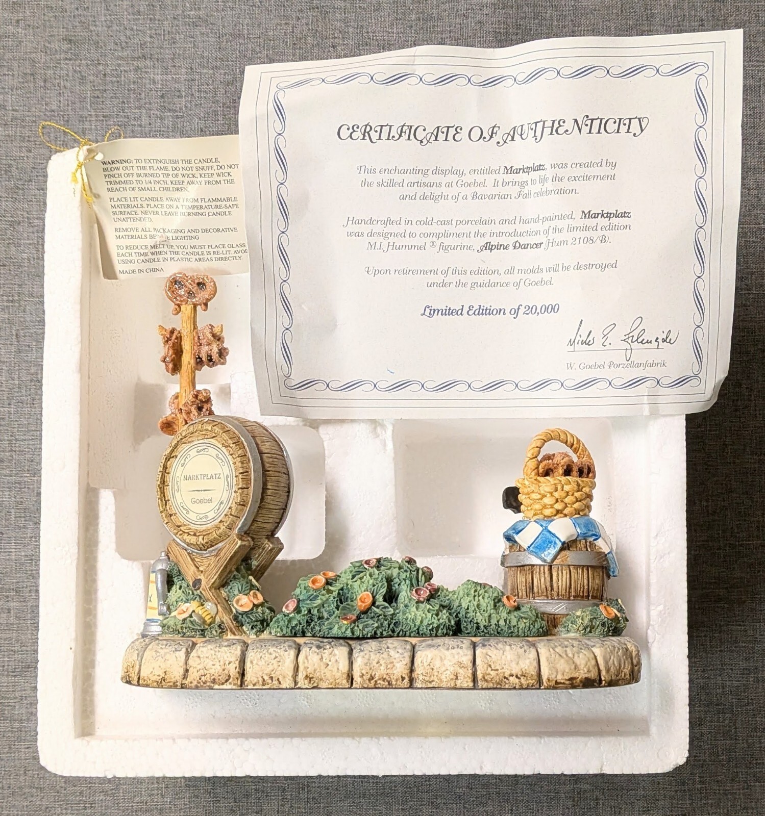 Goebel Marktplatz Oktoberfest Figurine Display Base Hummel Alpine Dancer 1065-D