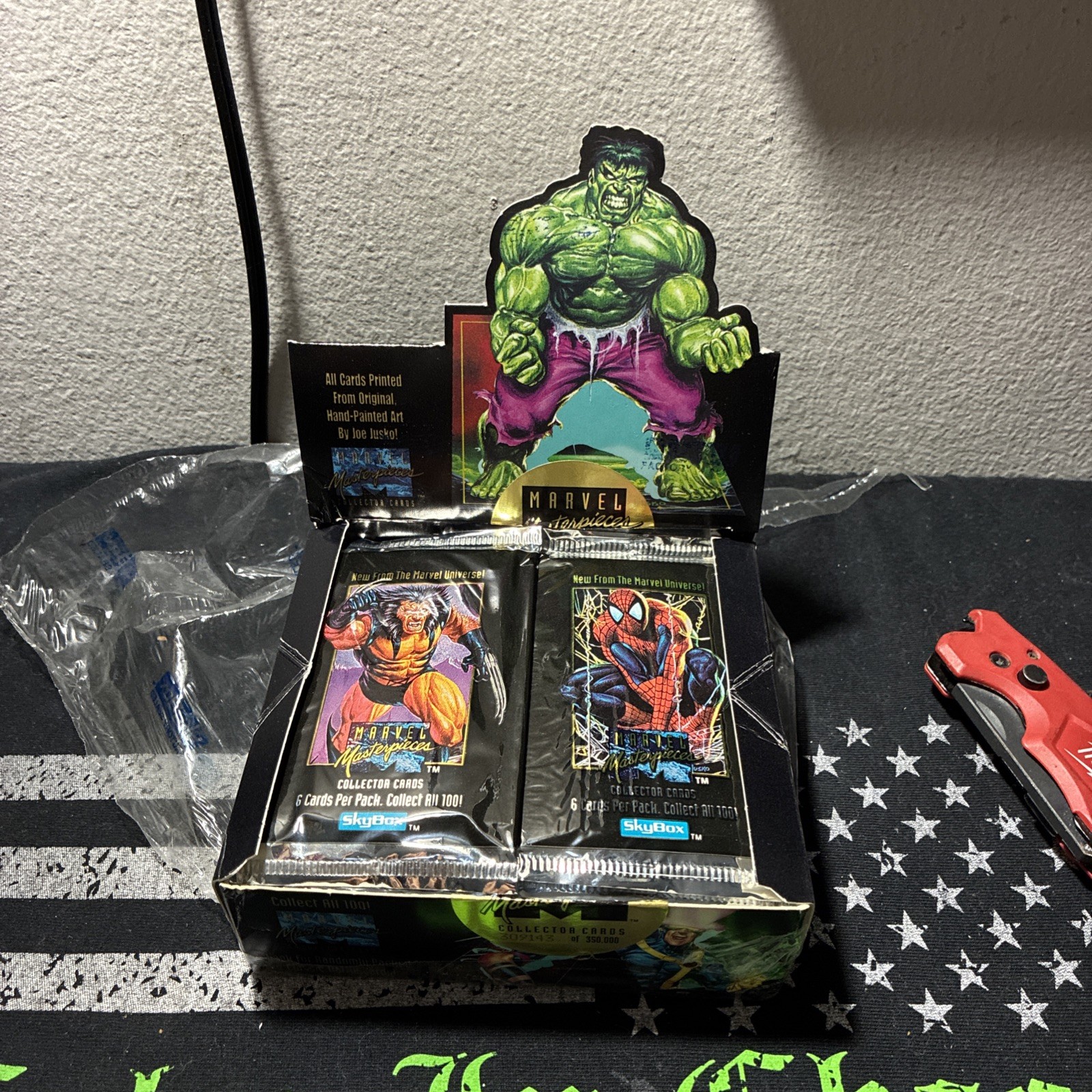 (1) Sealed Packs- 1992 Marvel Masterpieces From Sealed Box W/ Bonus Battle Cards