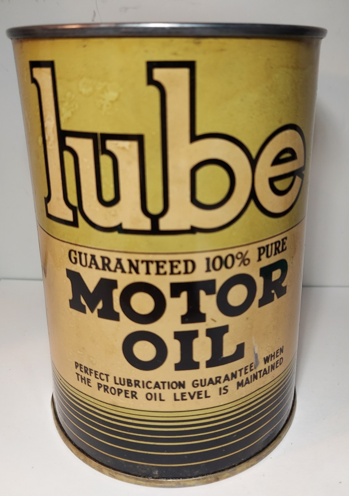 Vintage Lube Motor Oil Can 1 Qt Metal Empty Vintage Lube Motor Oil Can 1 Qt Metal Empty