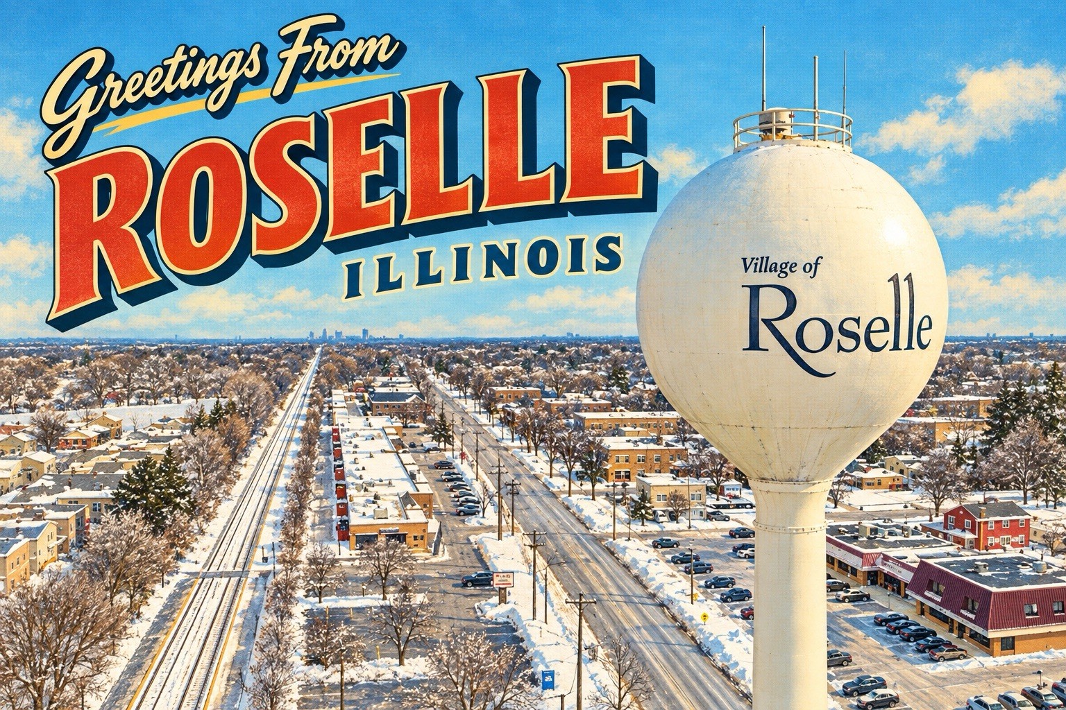 Greetings From Roselle, Illinois Modern Postcard 4x6 E277 Greetings From Roselle, Illinois Modern Postcard 4x6 E277