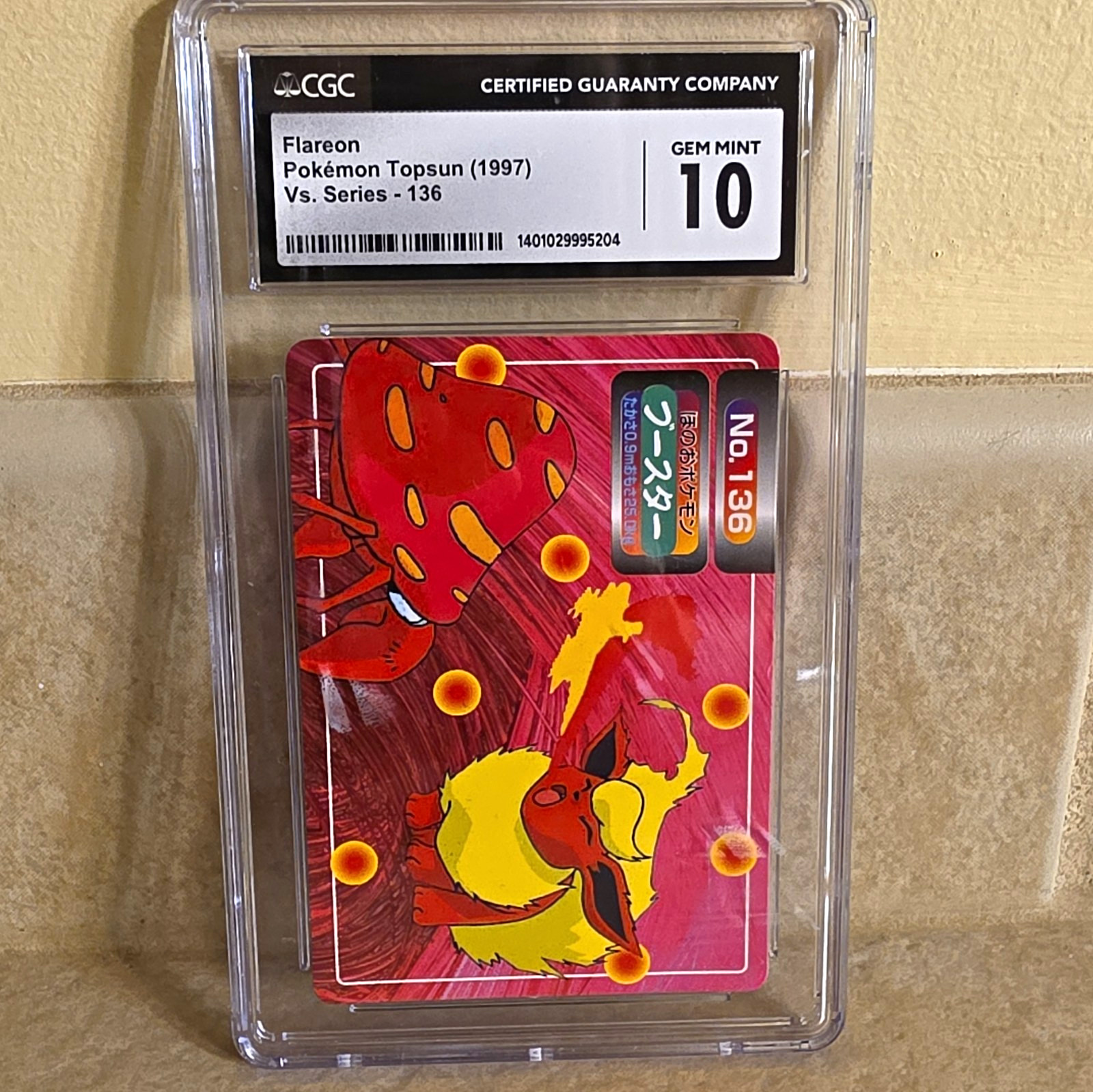 Topsun 1997 Pokémon Vs. Series Flareon #136 Japanese CGC 10 Graded Card Topsun 1997 Pokémon Vs. Series Flareon #136 Japanese CGC 10 Graded Card