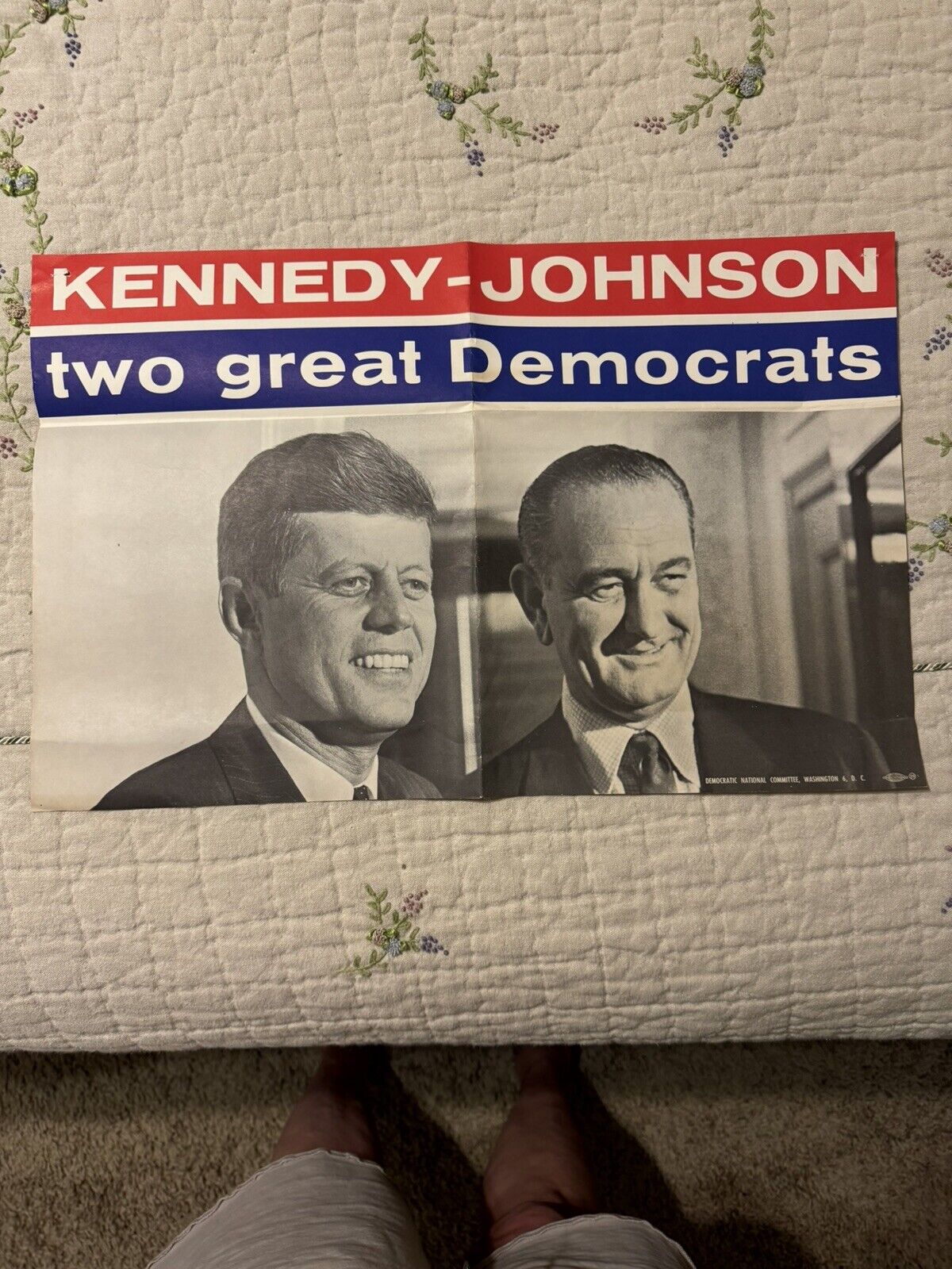 Vintage Original Kennedy/Johnson Campaign Poster