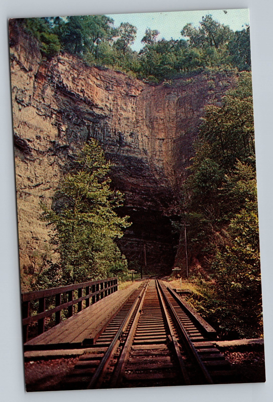 Natural Tunnel RR Tracks Scott Co Virginia VA c1960 Vintage Postcard Natural Tunnel RR Tracks Scott Co Virginia VA c1960 Vintage Postcard