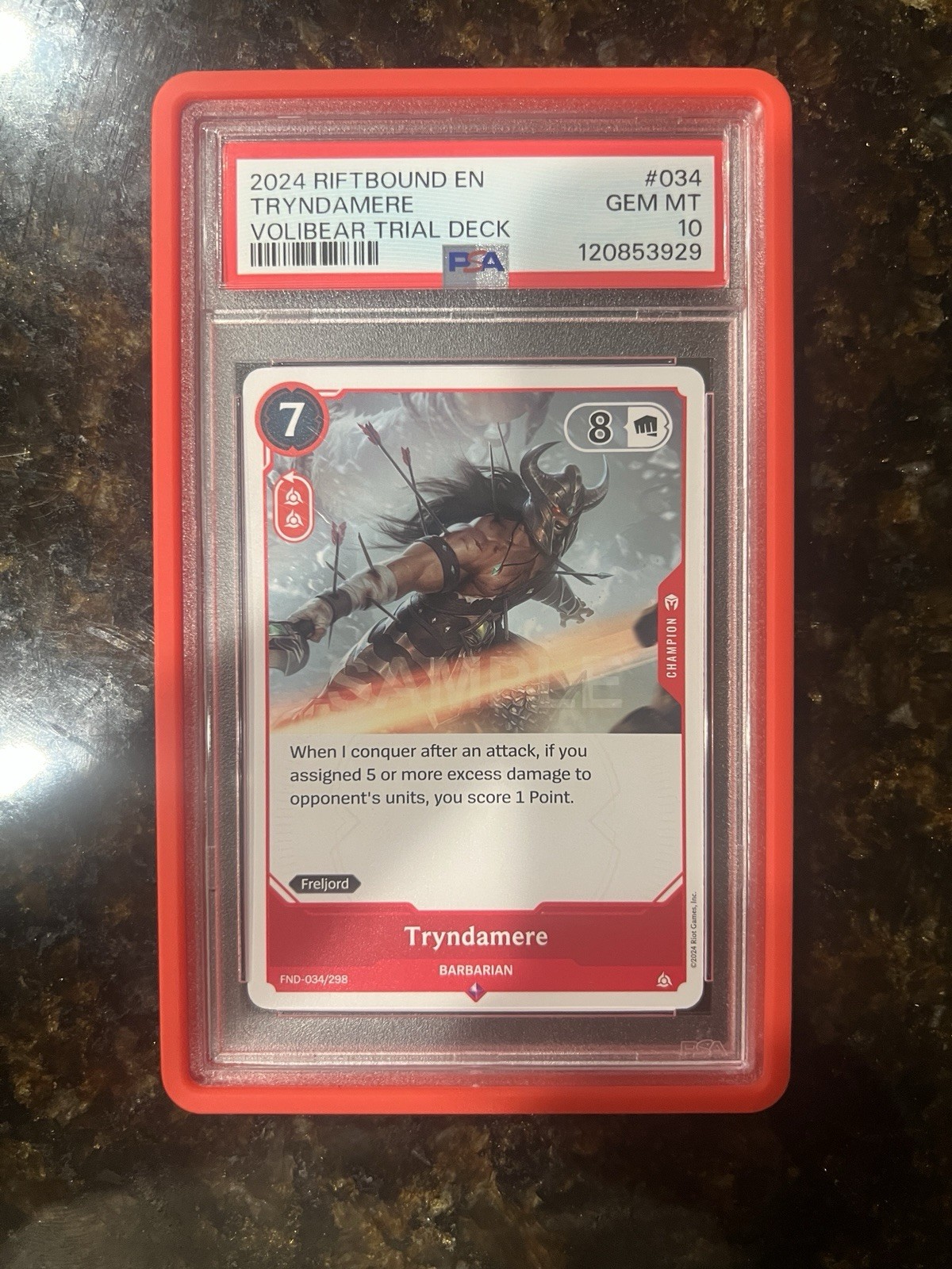 RIFTBOUND: LEAGUE OF LEGENDS VOLIBEAR TRIAL DECK TRYNDAMERE - BARBARIAN PSA 10