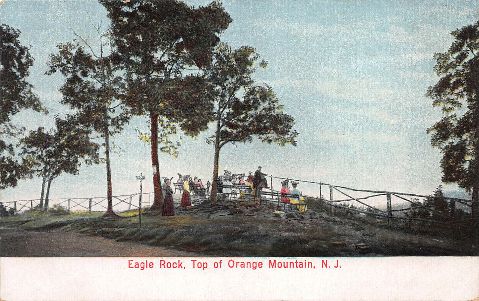 Eagle Rock, Top of Orange Mountain, West Orange, N.J., Early Postcard, Unused