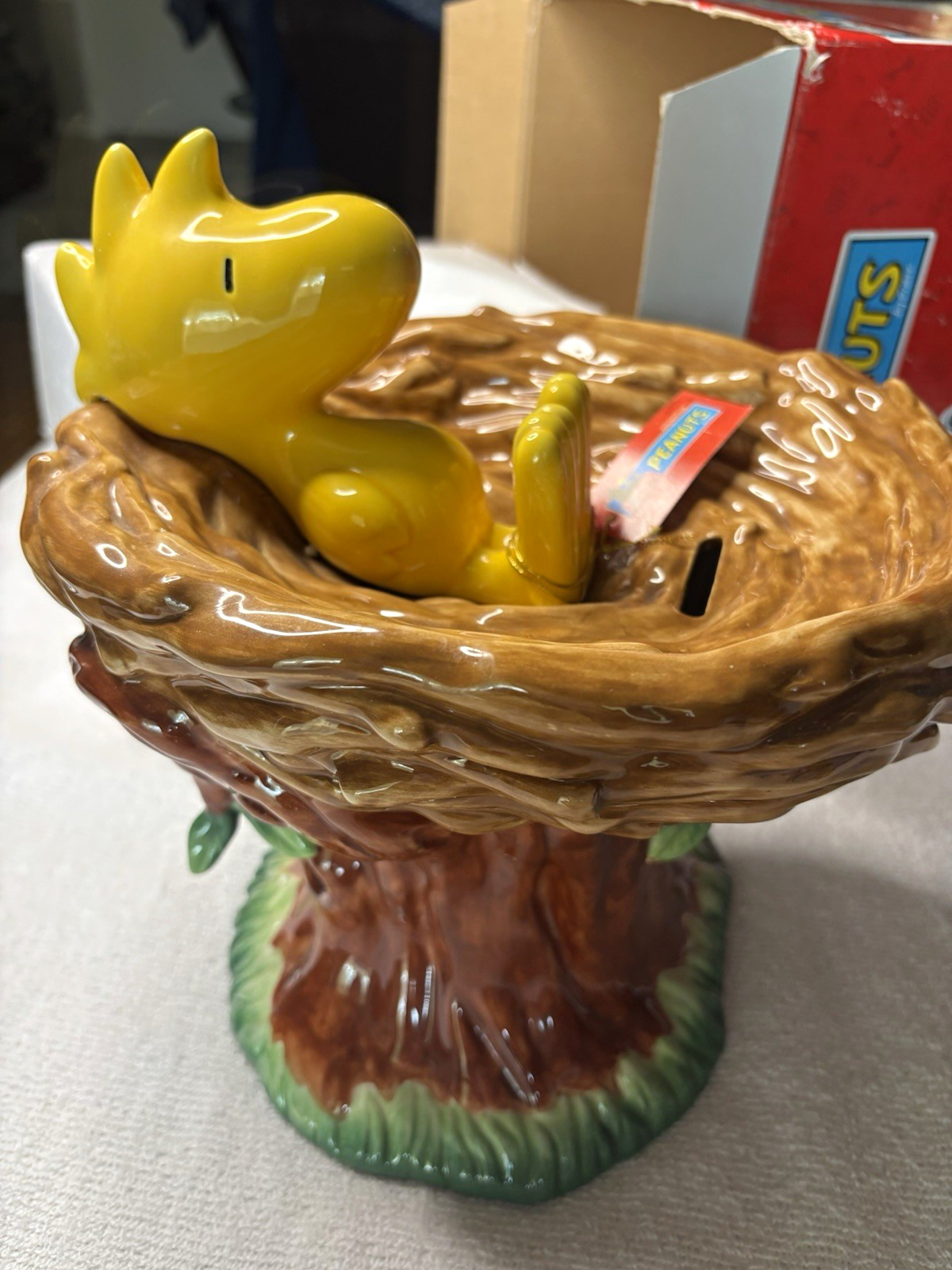 Westland Giftware Peanuts Woodstock in Nest Ceramic Piggy Bank Coin Bank