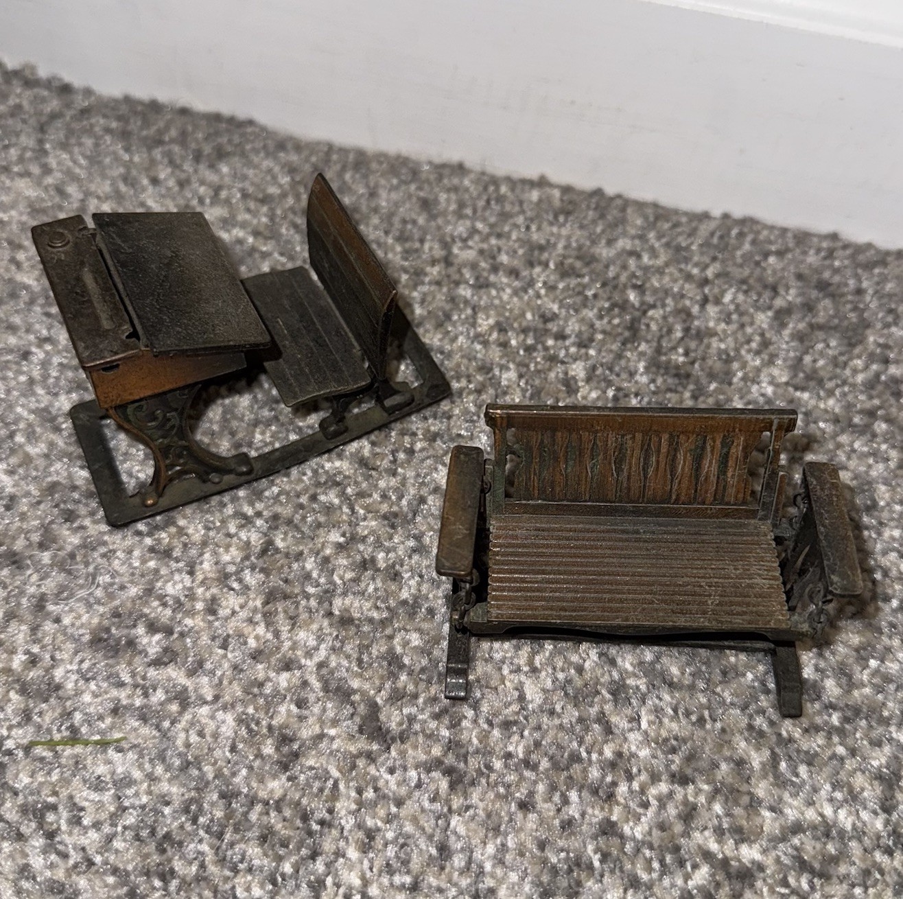 Vintage Durham Industries Metalware Lot of 2 Miniatures Doll House 1970's