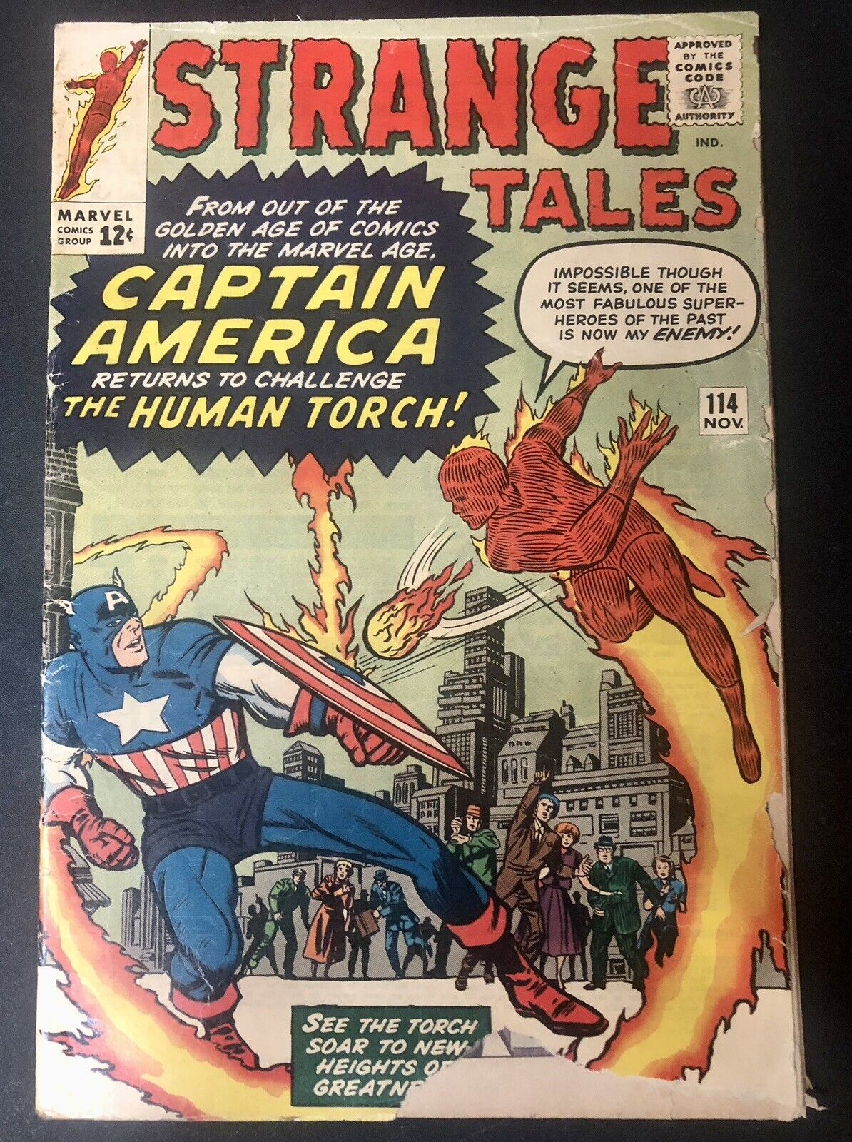 Marvel- Strange Tales #114 (1963) 🗝️ 1st Cap In Silver Age & 3rd Dr. Strange