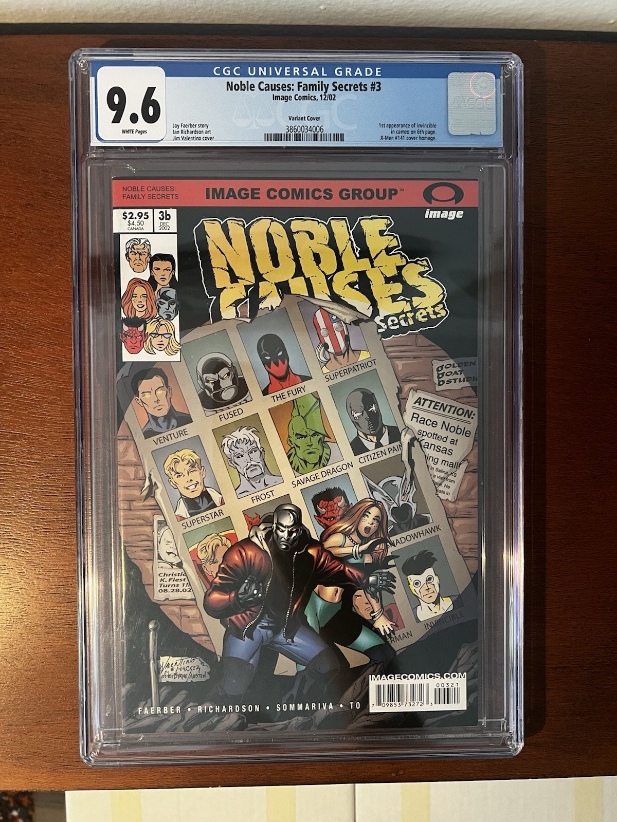 Image Comics Noble Causes Family Secrets #3 3b CGC 9.6 First Cameo INVINCIBLE Image Comics Noble Causes Family Secrets #3 3b CGC 9.6 First Cameo INVINCIBLE
