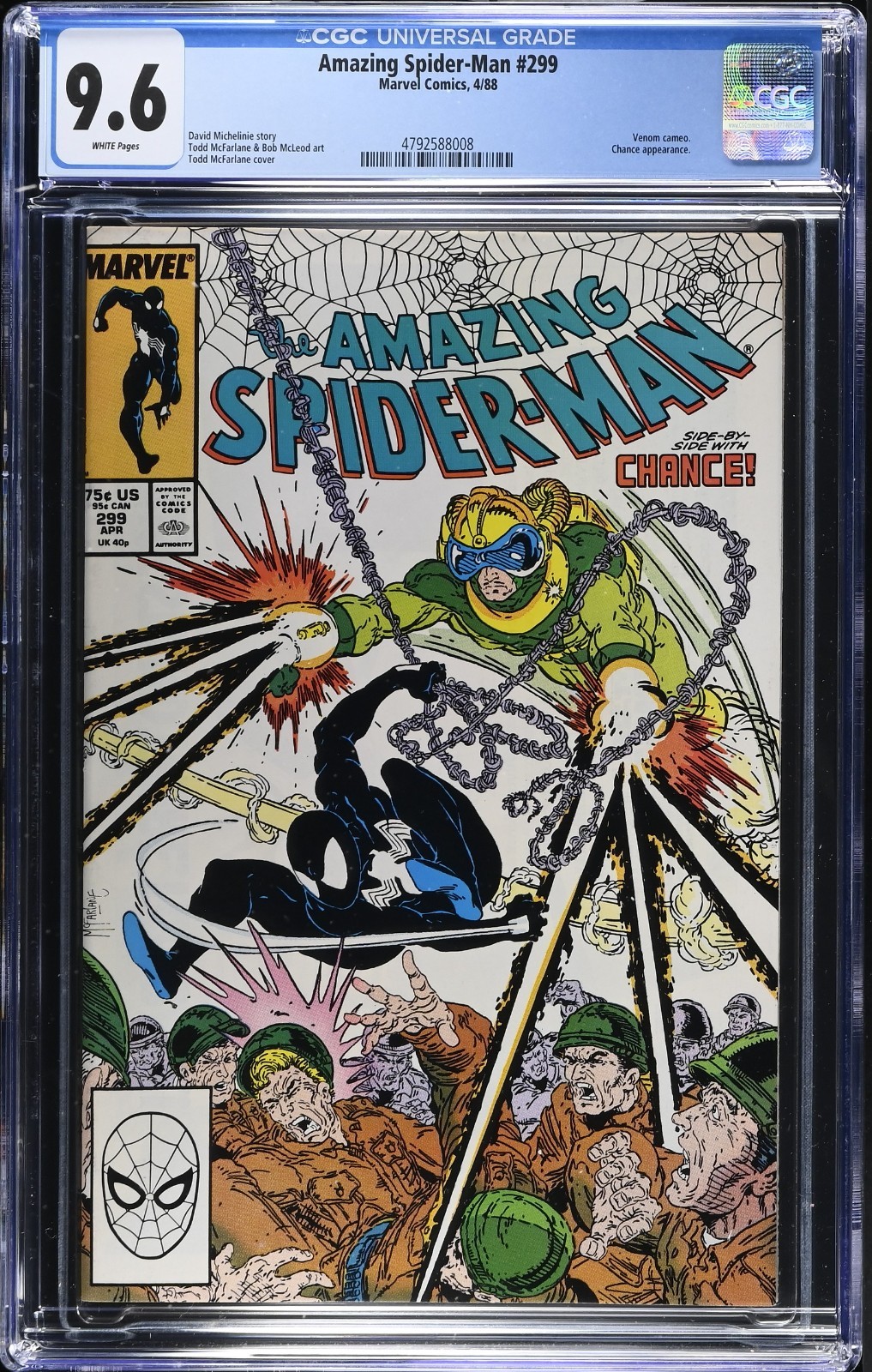 Amazing Spider-Man #299 - CGC 9.6 - WP NM+ 1st Venom Cameo - McFarlane Cover Amazing Spider-Man #299 - CGC 9.6 - WP NM+ 1st Venom Cameo - McFarlane Cover