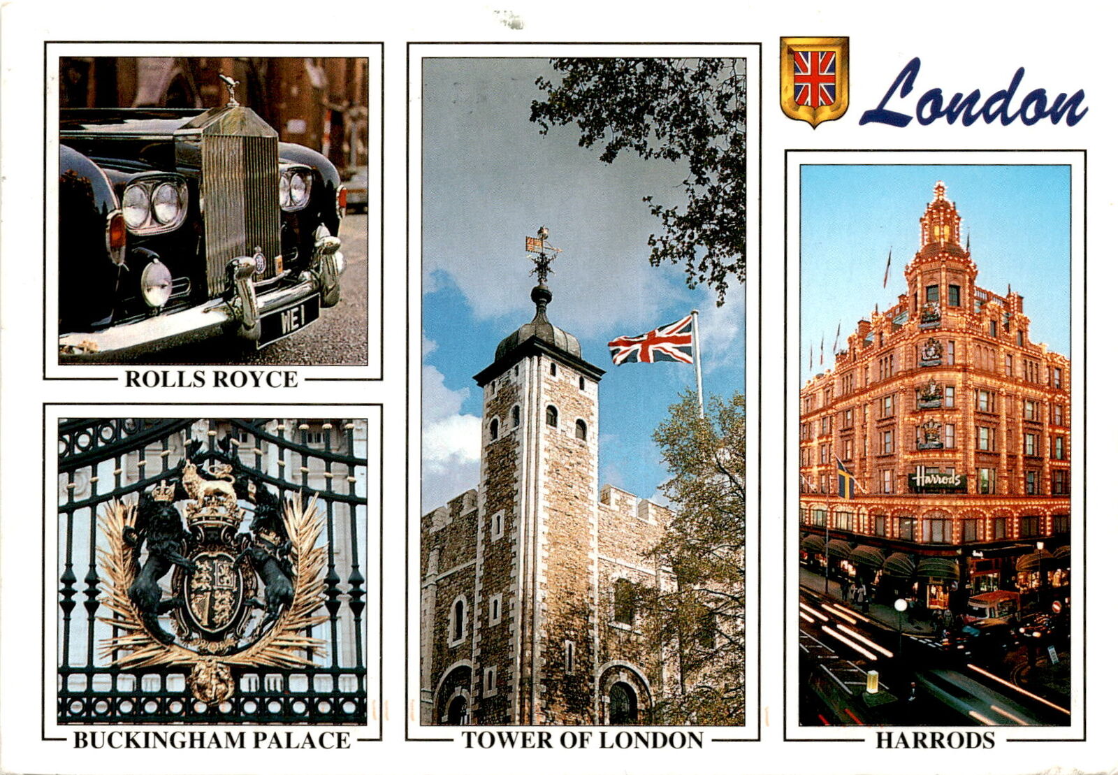 London, England, Buckingham Palace, Tower of London, Harrods Postcard
