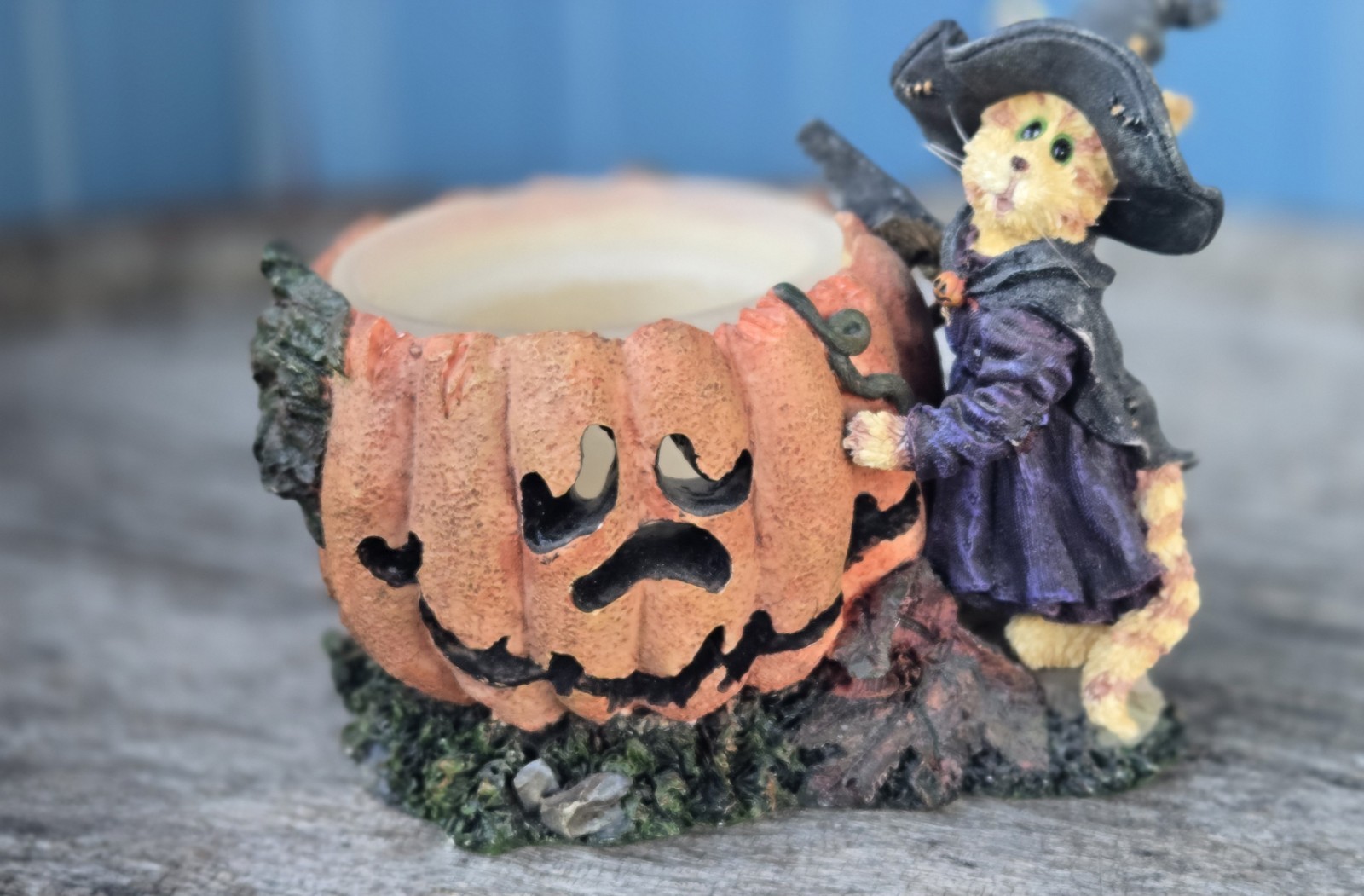 Boyds Bears Halloween Cat Pumpkin Candle Holder Spooky Sabrina Punkinpuss #81011 Boyds Bears Halloween Cat Pumpkin Candle Holder Spooky Sabrina Punkinpuss #81011