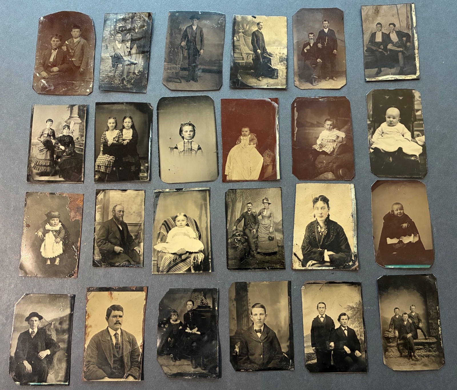 Collection of 24 ANTIQUE 19th CENTURY TINTYPE PHOTOS ~ Interesting Examples Collection of 24 ANTIQUE 19th CENTURY TINTYPE PHOTOS ~ Interesting Examples