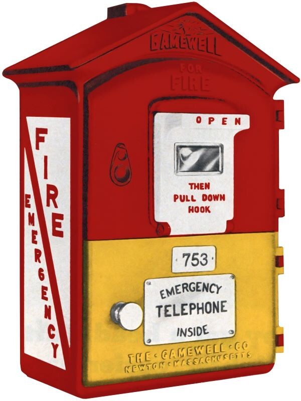 1957 Style GAMEWELL Fire Alarm Box DIECUT NEW 28" Tall Sign USA STEEL XL Size 1957 Style GAMEWELL Fire Alarm Box DIECUT NEW 28" Tall Sign USA STEEL XL Size